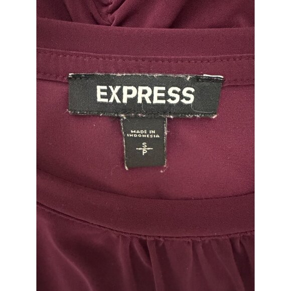 Express Deep Purple Buttery-Soft Dolman Long Sleeves Blouson Top Shirt Size S/P - Picture 5 of 7